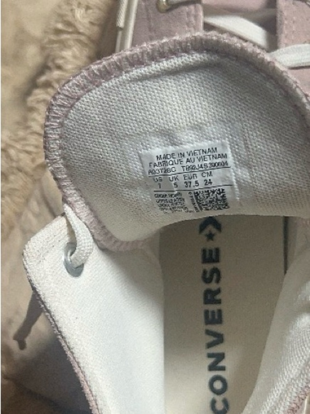 Converse Suede High-Top Sneakers in Dusty Pink and White - Picture 5 of 5